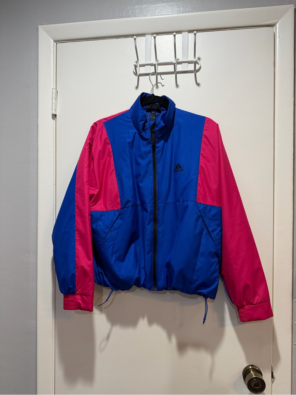 adidas women’s Colorblock Blue and Pink Windbreaker Jacket